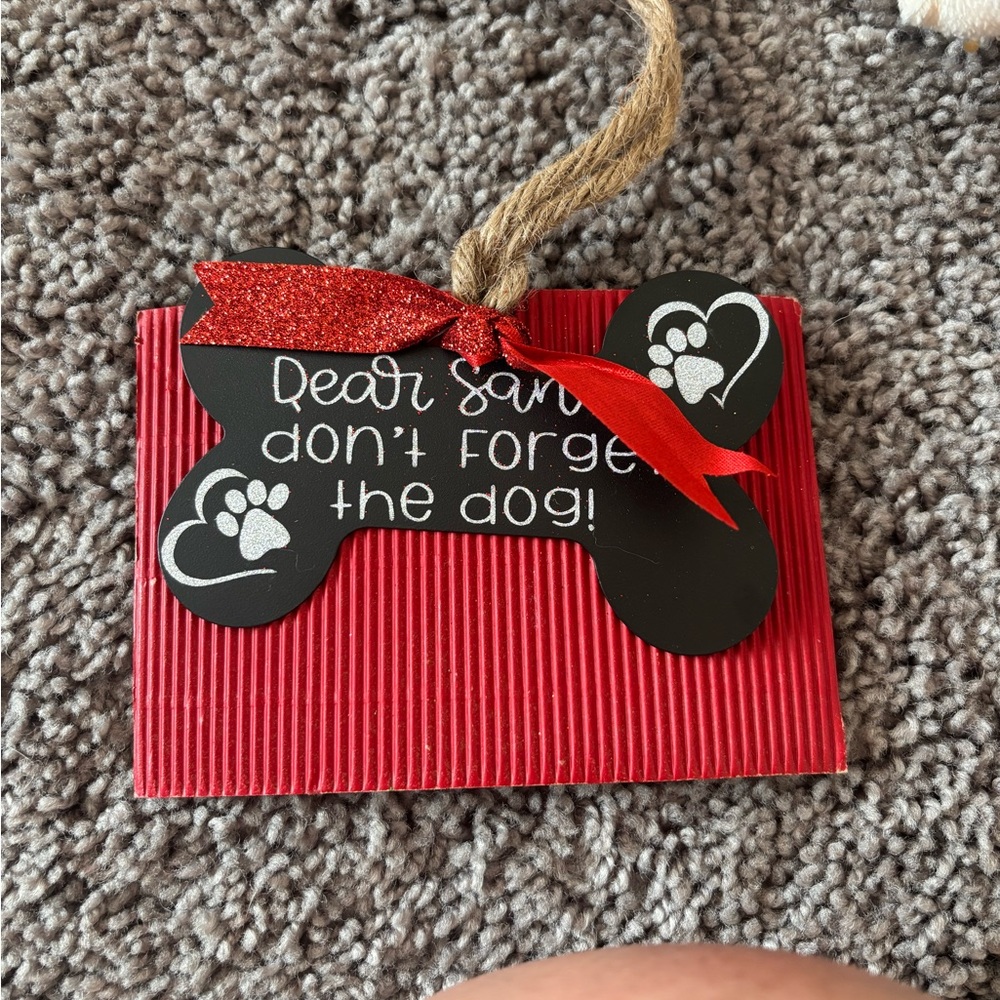 Red and Black Dog Bone Christmas Ornament